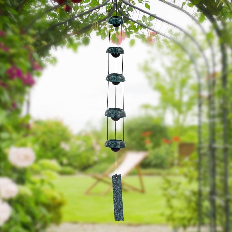 ASTARIN Bell Wind Chimes, Temple Wind Bell, Red Copper Wind Chimes with 5 Bells, Feng Shui Wind Chime for Home Yard Outdoor Decoration, A Great Memorial Wind Chime for Someone Who Loves Peace - Image 5